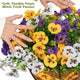 2 Pcs Autumn Pansy Artificial Hanging Flower Baskets for Front Porch, Garden and Patio Decor
