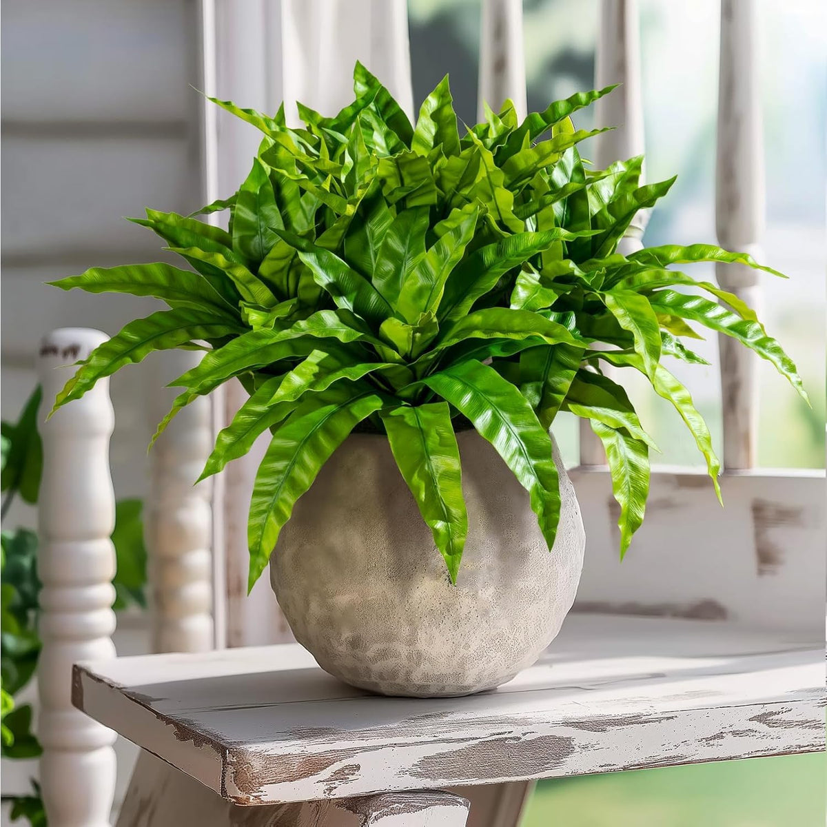 Elegant Artificial Bird Nest Fern Home Decor Arrangement