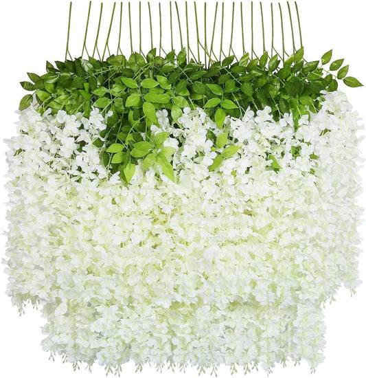 Botanical White Wisteria Vine Garlands Home Decor Arrangement