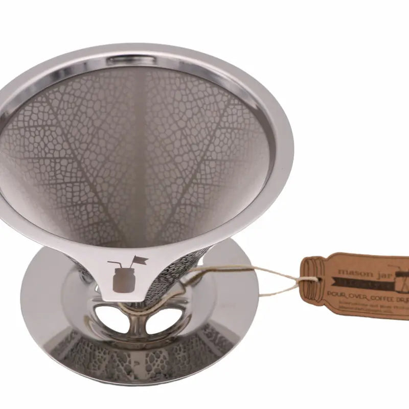 Pour Over Drip Coffee Stainless Steel Filter for Wide Mouth Glass Jars