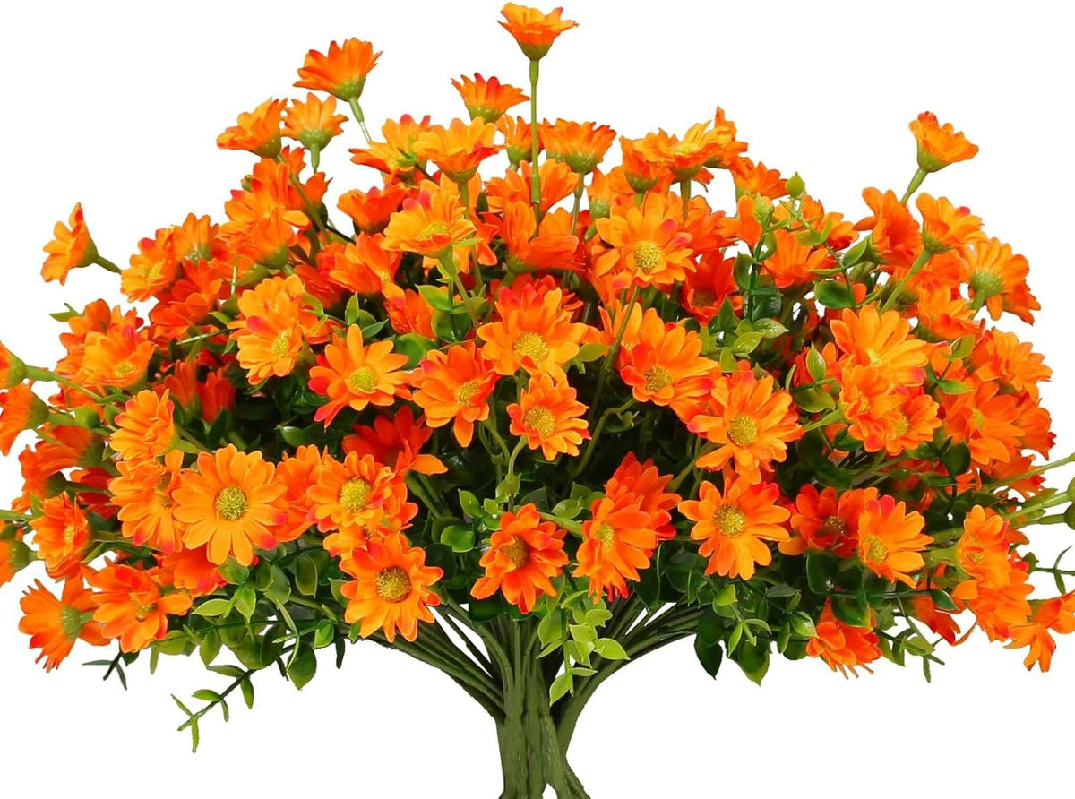 Deluxe Bundles Orange Chrysanthemum UV Home Decor Arrangement