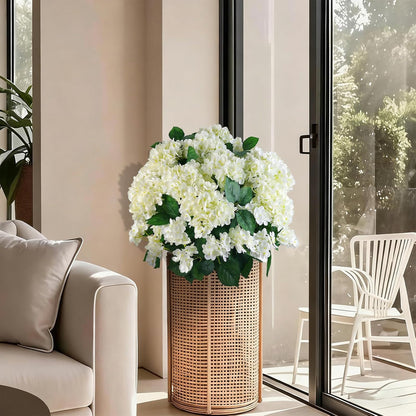 QIANYUN Artificial Topiary for Outdoors -20” Potted Plant Fake Hydrangea Bush-UV Resistant Artificial Outdoor Plants for Front Porch, Garden, Yard, Patio Decor (White)