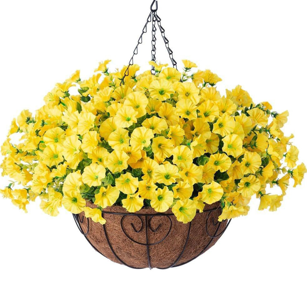 Vibrant Silk Morning Glory Basket Outdoor Decor Bundle