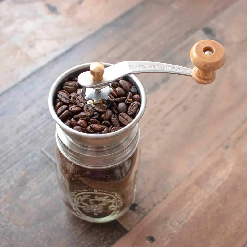 Coffee and Spice Grinder Lid for Regular and Wide Mouth Glass Canning Jars
