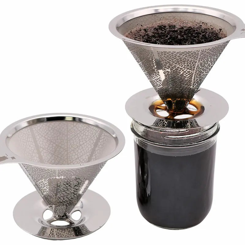Pour Over Drip Coffee Stainless Steel Filter for Wide Mouth Glass Jars