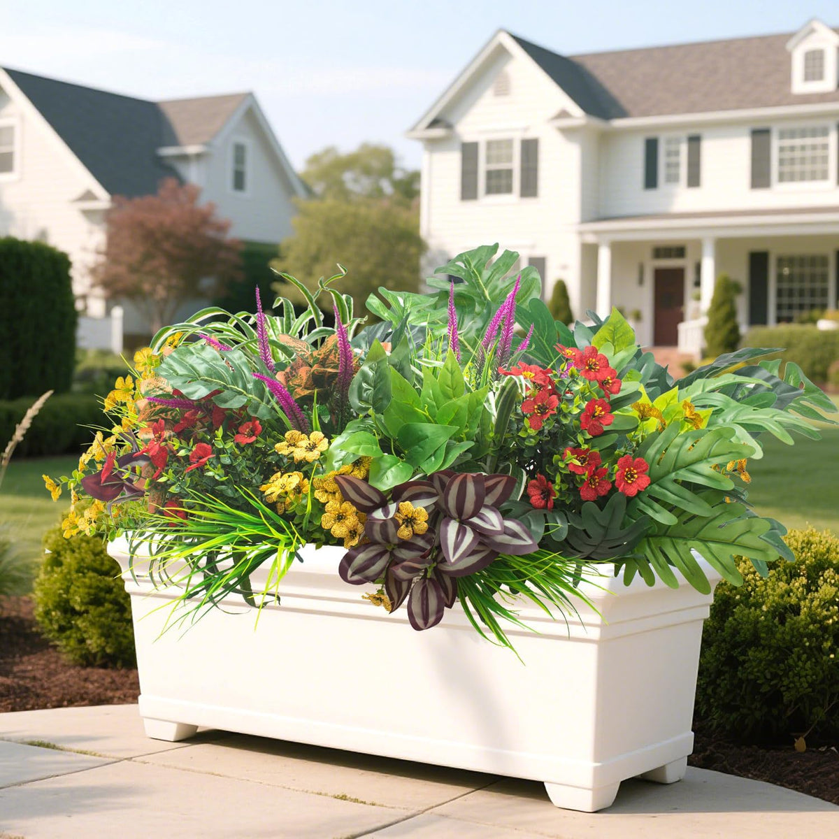 Rustic Resistant Artificial Shrubs UV Outdoor Decor Arrangement