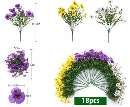 Rustic Artificial Pansy Kitchen Style Home Decor Display