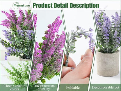 Festive Artificial Lavender Biodegradable Pots Home Decor Series