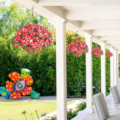 Silk Pansy Hanging Baskets UV Resistant Outdoor Decor