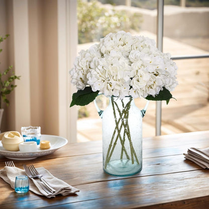6 Pcs White Hydrangea Artificial Flowers Silk Fake Hydrangeas with Stems for Wedding and Home Decor