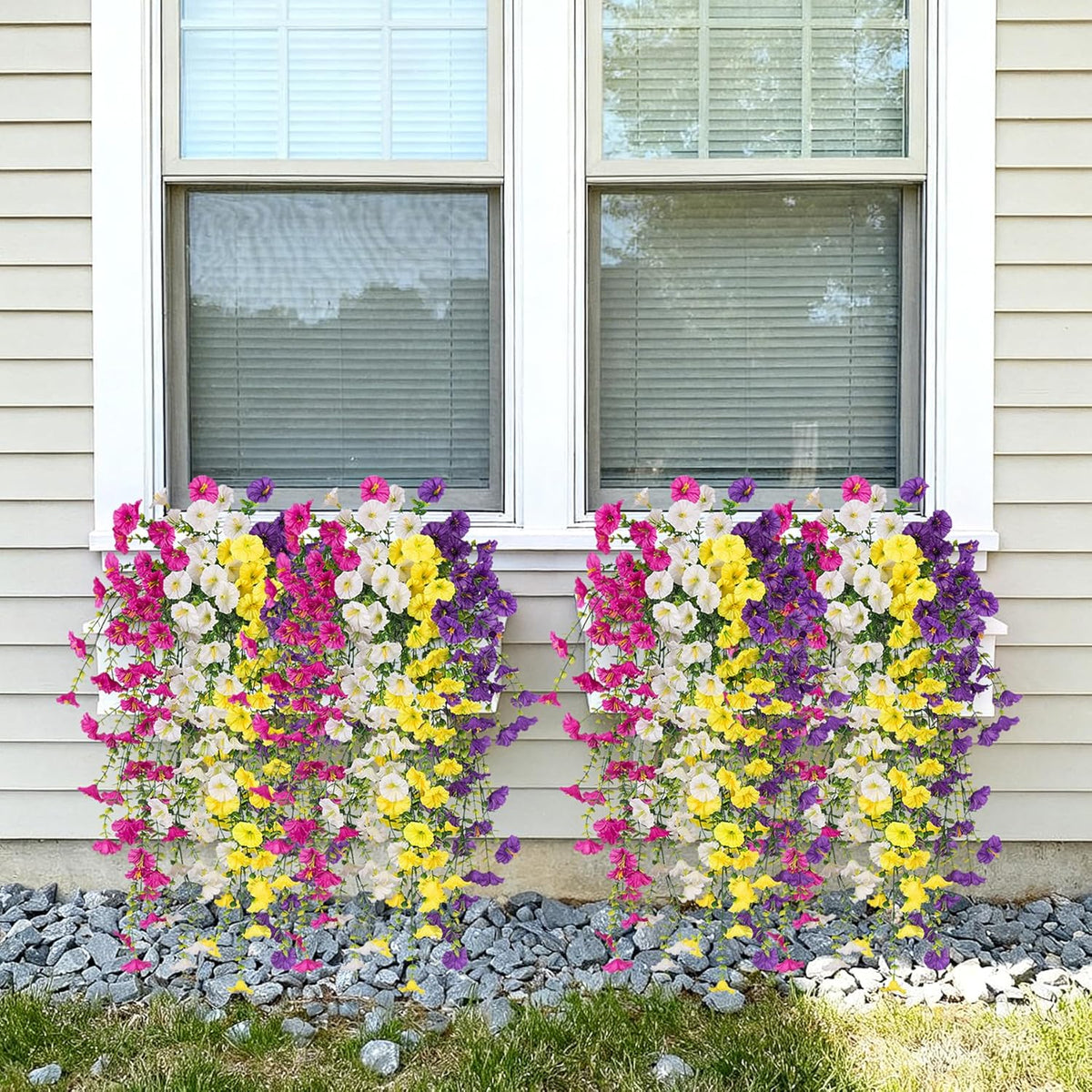 Classic Artificial Hanging Petunias Outdoor Indoor Decor Series