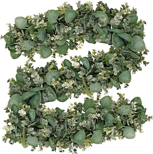 FLORLAB 6.2 Ft Long Faux Eucalyptus Greenery - Wedding Arch Summer Decor - Lambs Ear & Magnolia Garland