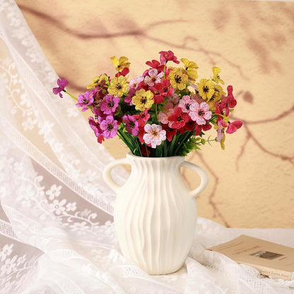 Artificial Flowers For Outdoors, 24 Bundles UV Resistant Fake Outdoor Flowers Faux Artificial Flower Plastic Plants for Outside Garden Porch Window Pot Spring Summer Home Decor (Multi Color-B, 24)