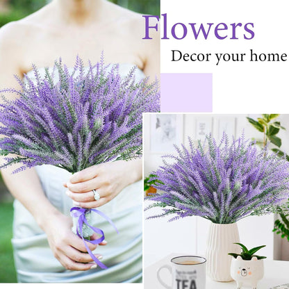 Stylish Bundles Artificial Lavender Resistant Outdoor Decor Selection
