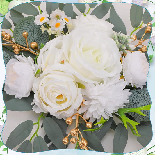 Wedding Arch Decorations 2 Pack - Reusable Artificial Hanging Flowers Floral Swag Greenery Garland for Wedding Welcome Sign Backdrop Bridal Ceremony Reception Backdrop Decoration