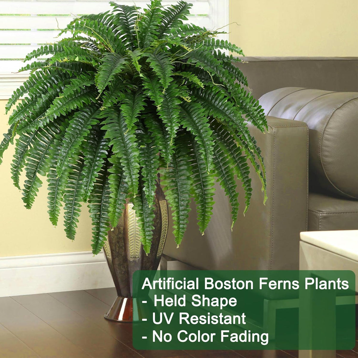 Modern Large Artificial Boston Fern Home Decor Statement