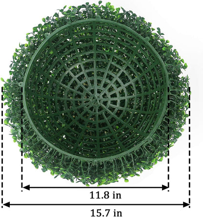 2 PCS 15.7 inch 4 Layers Artificial Plant Topiary Ball Faux Boxwood Decorative Balls