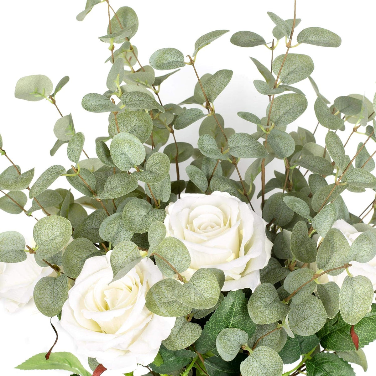 Eucalyptus Stems Greenery Stems Eucalyptus Leaf Spray in Green Silk Plastic Plants Floral Artificial Plants for Home Party Wedding Decoration