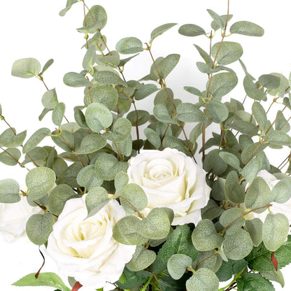 Eucalyptus Stems Greenery Stems Eucalyptus Leaf Spray in Green Silk Plastic Plants Floral Artificial Plants for Home Party Wedding Decoration