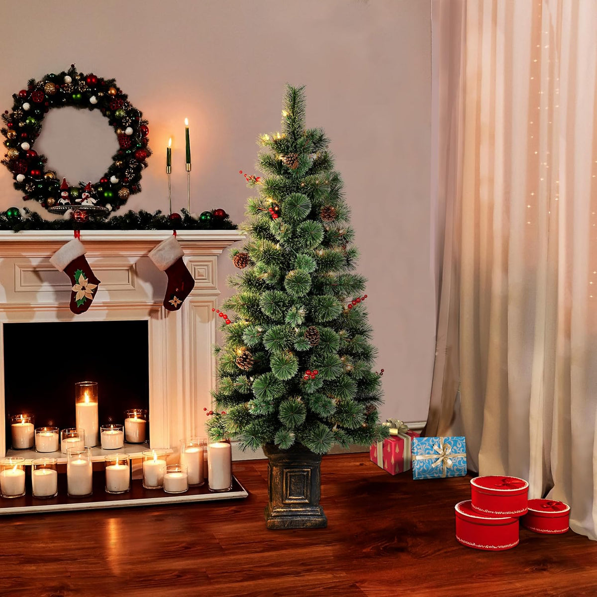 Modern Prelit Artificial Led Christmas Holiday Decor Set