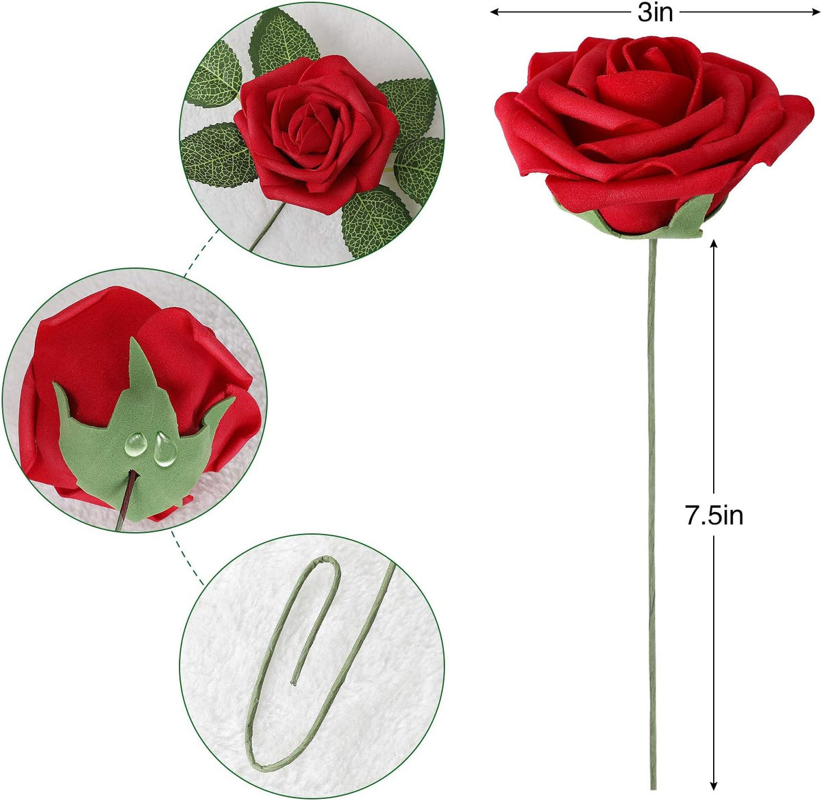 Artificial Realistic Dark Rose Wedding Home Party Decor
