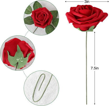 Artificial Realistic Dark Rose Wedding Home Party Decor