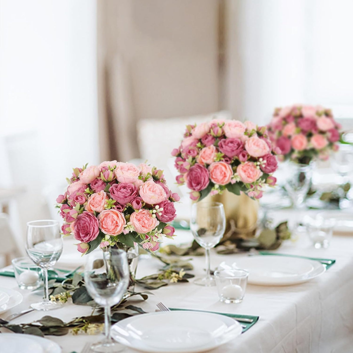 Lifelike Artificial Peonies Silk Pink Home Decor Assortment
