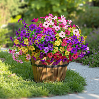 Artificial Faux Flowers Plants for Outdoors Outside Spring Summer Decoration, 12 Bundles Silk Daisy Realistic Fake Flowers Plant Greenery UV Resistant for Planters Porch Patio Garden Home (6 Multicolor)