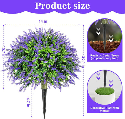Artisan Artificial Lavender Topiary Ball Home Decor Bundle