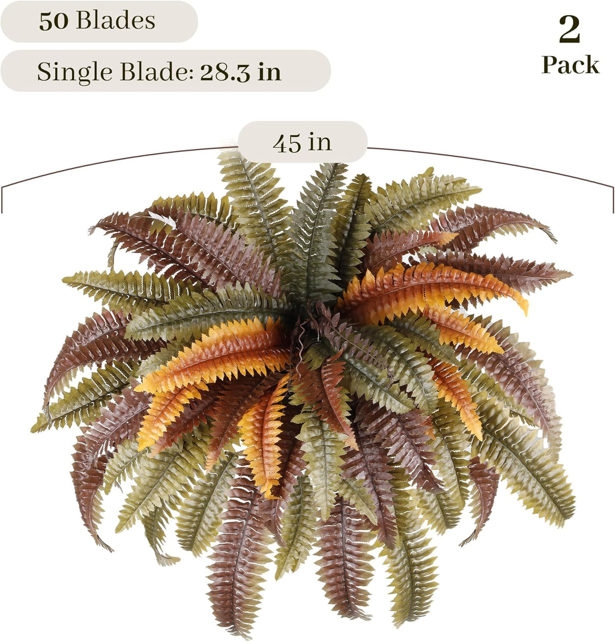 Classic Artificial Boston Ferns Rust Home Decor Kit