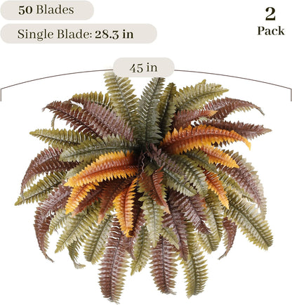 Classic Artificial Boston Ferns Rust Home Decor Kit