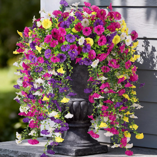 Classic Artificial Hanging Petunias Outdoor Indoor Decor Series