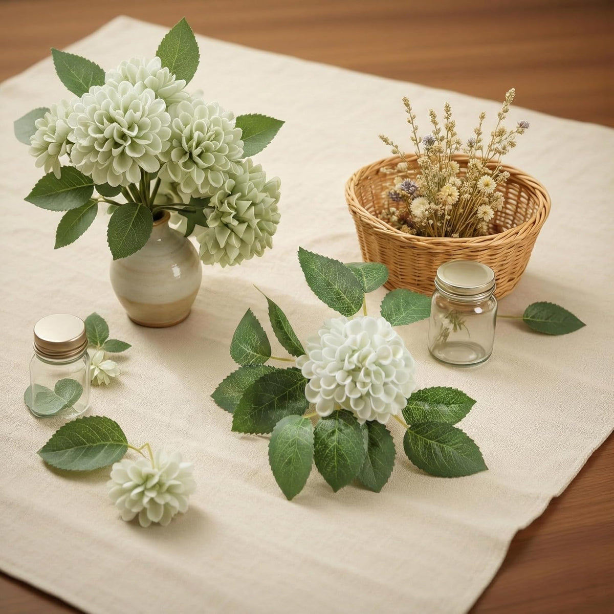 Serene Silk Rose Stems Bouquet Home Decor Kit