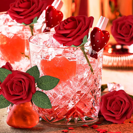 Artificial Realistic Dark Rose Wedding Home Party Decor