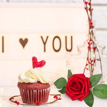 Artificial Realistic Dark Rose Wedding Home Party Decor