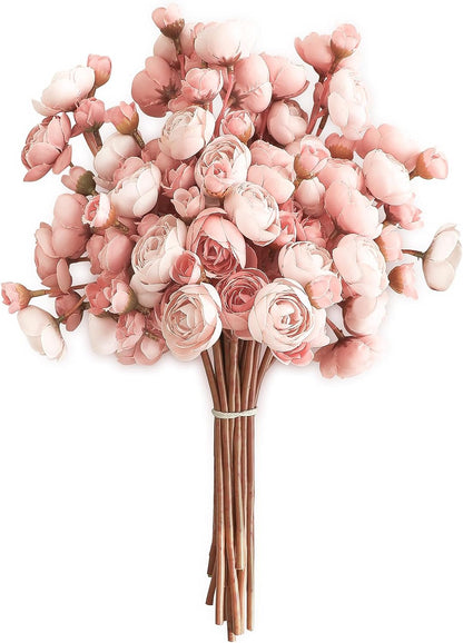 Classic Dusty Rose Artificial Ranunculus Home Decor Set