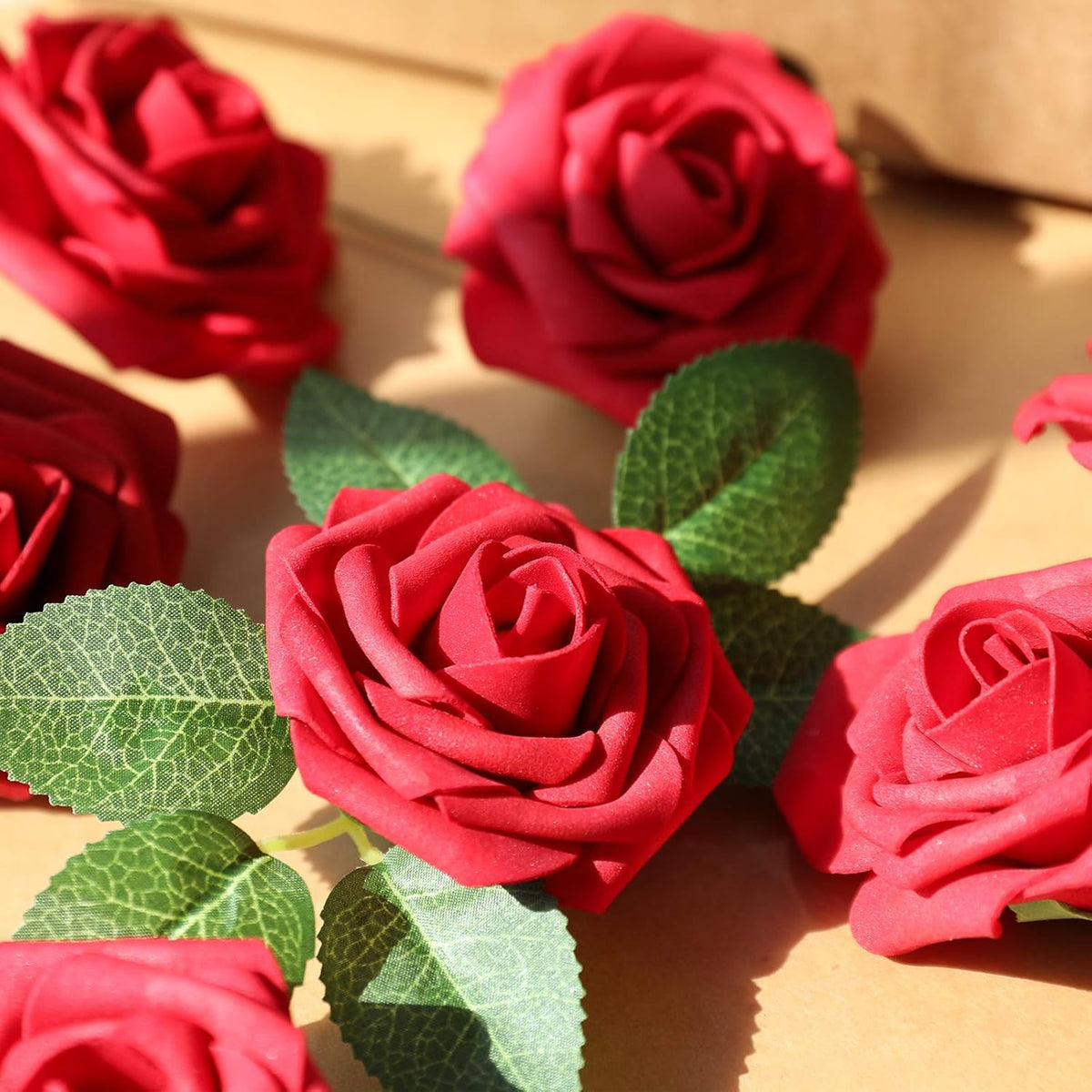 Artificial Realistic Dark Rose Wedding Home Party Decor