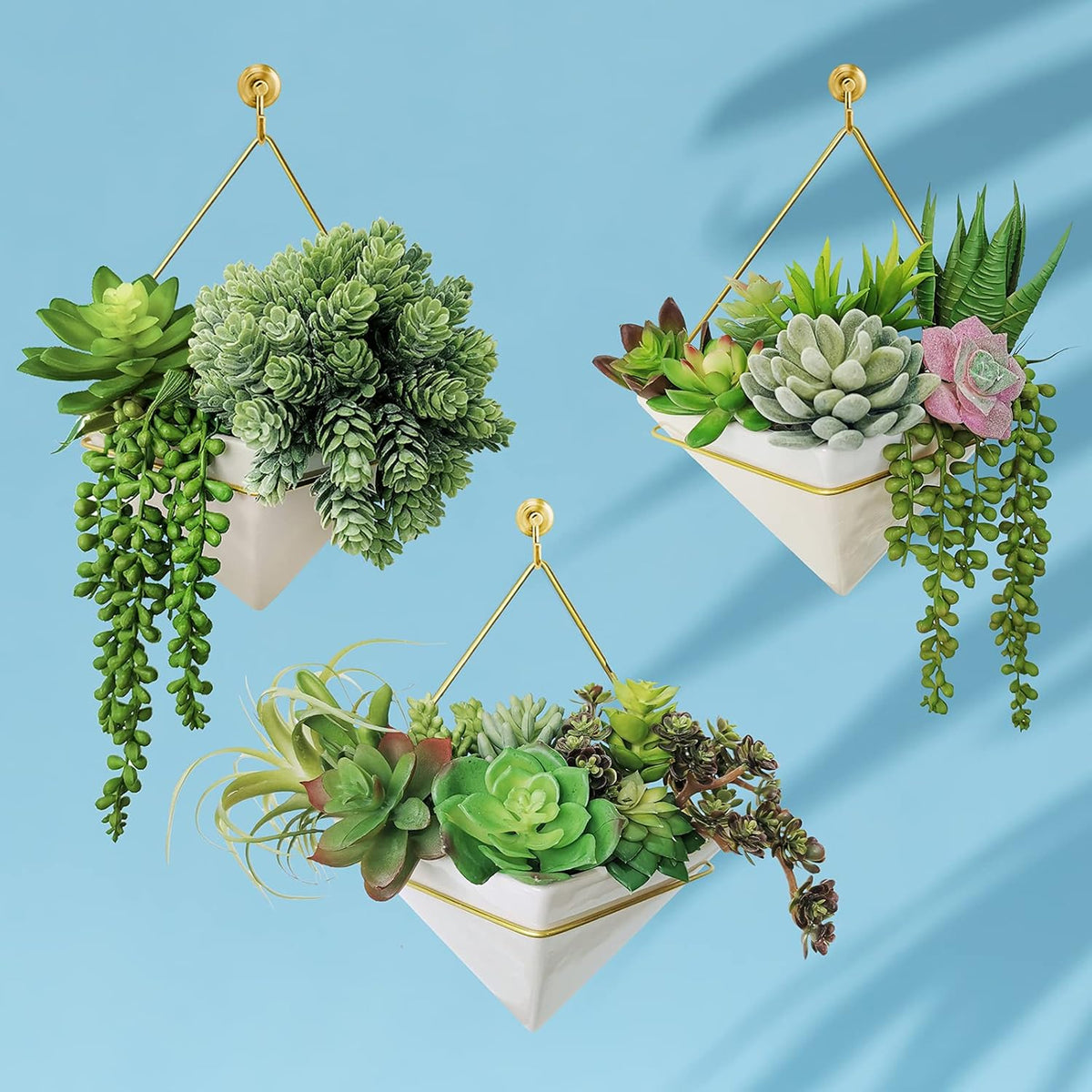 Winlyn 22 Pcs Bulk Artificial Succulents Plants Unpotted Small Aloe Hanging String of Pearls Cactus Green Fake Succulents for Succulent Garden Arrangement Centerpiece Wall Indoor Outdoor Home Decor