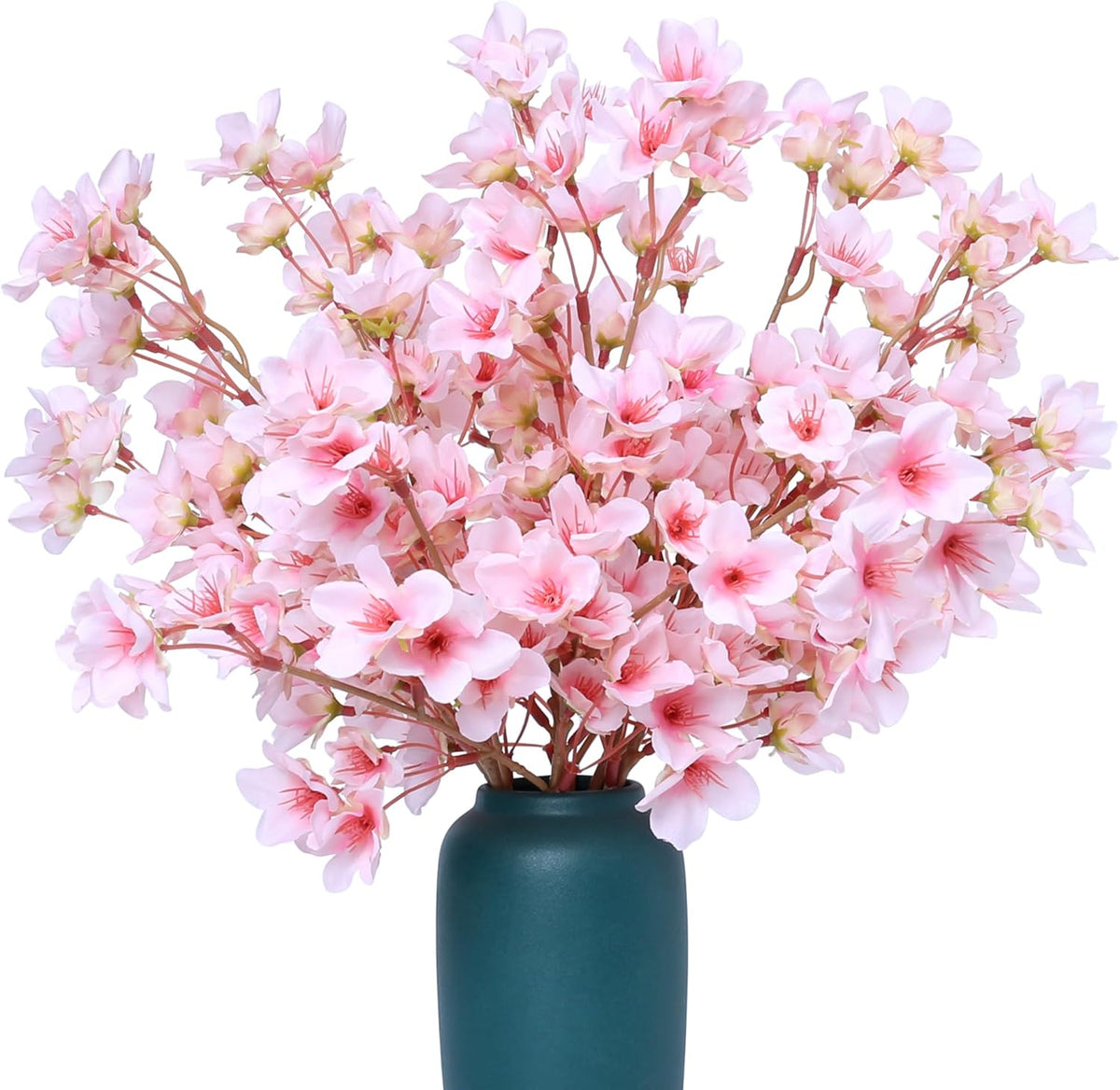 SITUMEIZI 6Pcs Artificial Cherry Blossom Branches Decor Fake Flowers Silk Spring Faux Flowers 16" Peach Bouquet for Home Wedding Bedroom Japanese Decoration DIY Table Centerpiece Arrangement(Pink)