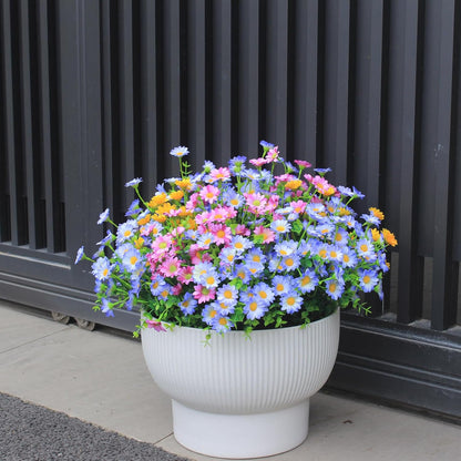 Artificial Plants & Flowers Outdoor 16 Bundles Fade Resistant Wildflowers Fake Daisy Outside Colorful Flowers Spring Summer Decorations for Planter Front Porch Decor(16 Bundles 3 Colors)