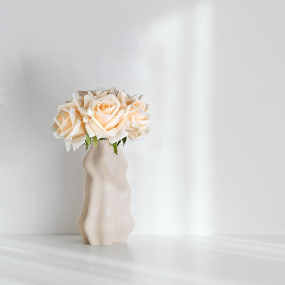 Eyamumo 7 Pcs Artificial Roses Flowers, Faux Silk Rose Artificial Flower, Real Touch Fake Flowers Decoration DIY for Wedding Party Home Office Decoration Dining Table Centerpiece