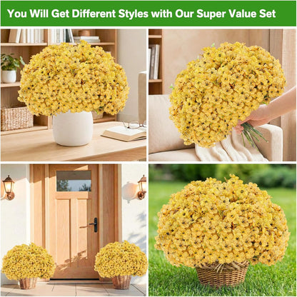 22 Bundles Artificial Flowers Outdoor, Faux Flowers UV Resistant with Plastic Plants, Faux Silk Flowers for Outdoors Outside Front Porch Hanging Planter Window Box Garden Decoration