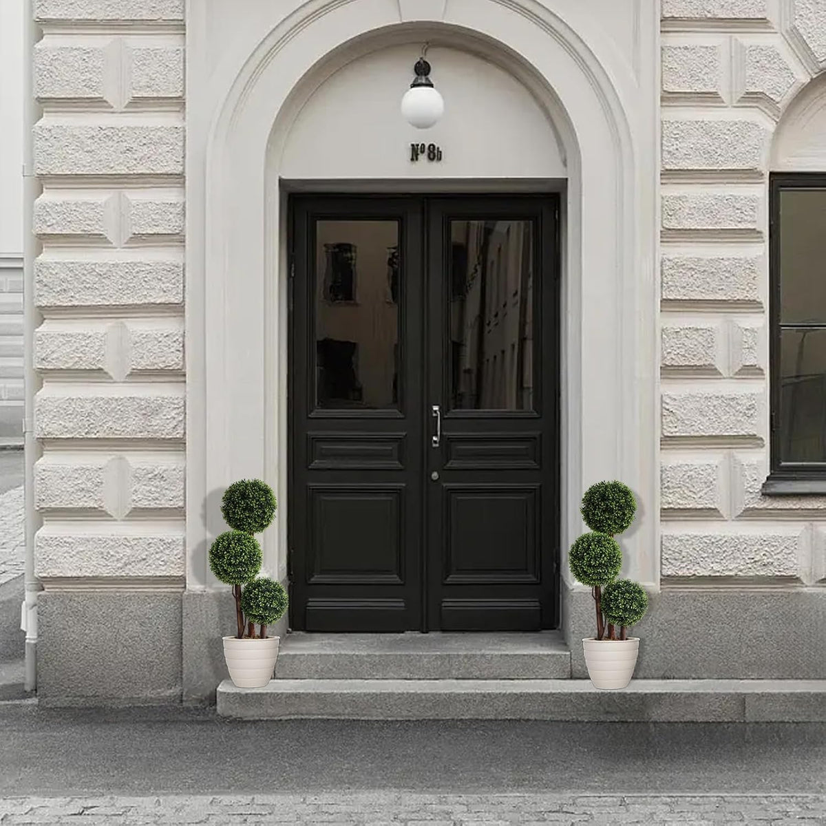 Lush Artificial Triple Ball Boxwood Home Decor Arrangement