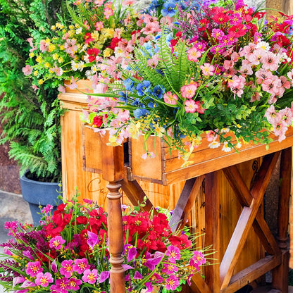 30 Bundles 12 Style Artificial Flowers for Outdoors Fake Silk Flowers UV Resistant Faux Plastic Plants for Spring Summer Garden Porch Window Box Table Vase Home Indoor Outdoor Hanging Decoration
