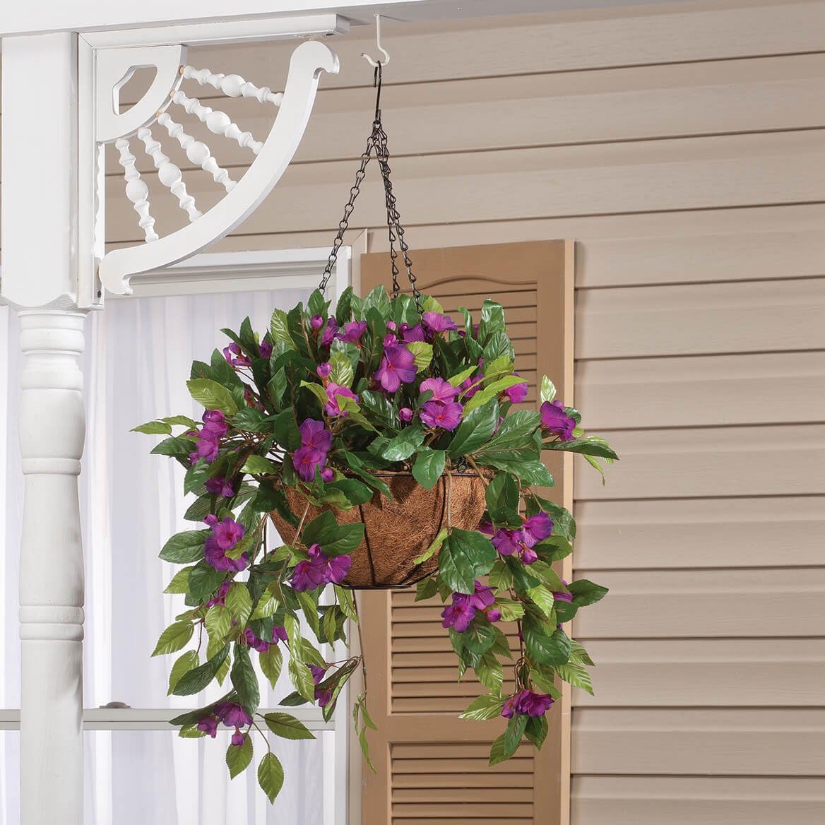 Rustic Oakridge Fully Assembled Impatiens Home Decor Collection