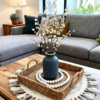 4 Pcs Cherry Blossom Branches Artificial Flowers for Spring Summer Indoor Decoration, Faux Long Stem Artificial Flowers for Wedding Home Office Bedroom Party Table Centerpieces Decor (White)
