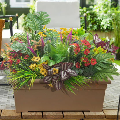 Rustic Resistant Artificial Shrubs UV Outdoor Decor Arrangement
