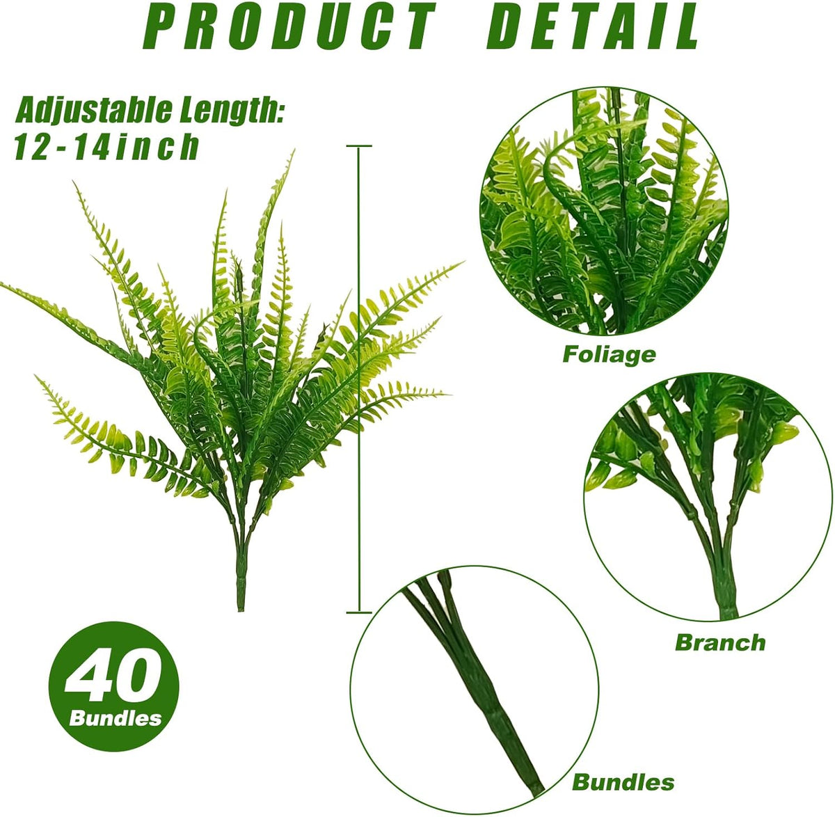 Classic UV Resistant Artificial Boston Indoor Decor Display