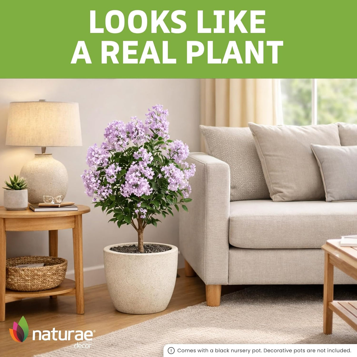 Naturae Decor Purple Crape Myrtle Tree - Lifelike Artificial Indoor and Outdoor Flower Tree - UV Resistant - 36 in High