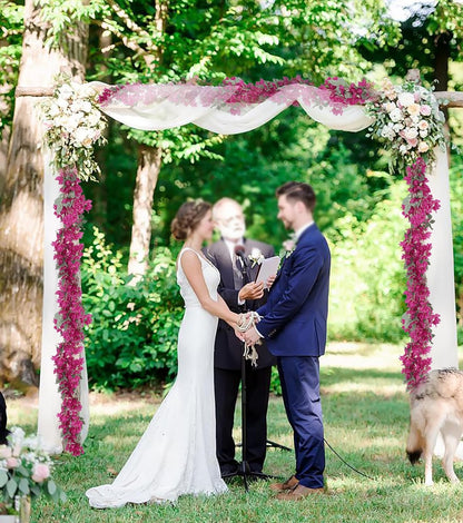 2PCS 5.9 Ft Artificial Bougainvillea Flowers Garland - Fake Silk Vines for Wedding Arch and Wall Decor